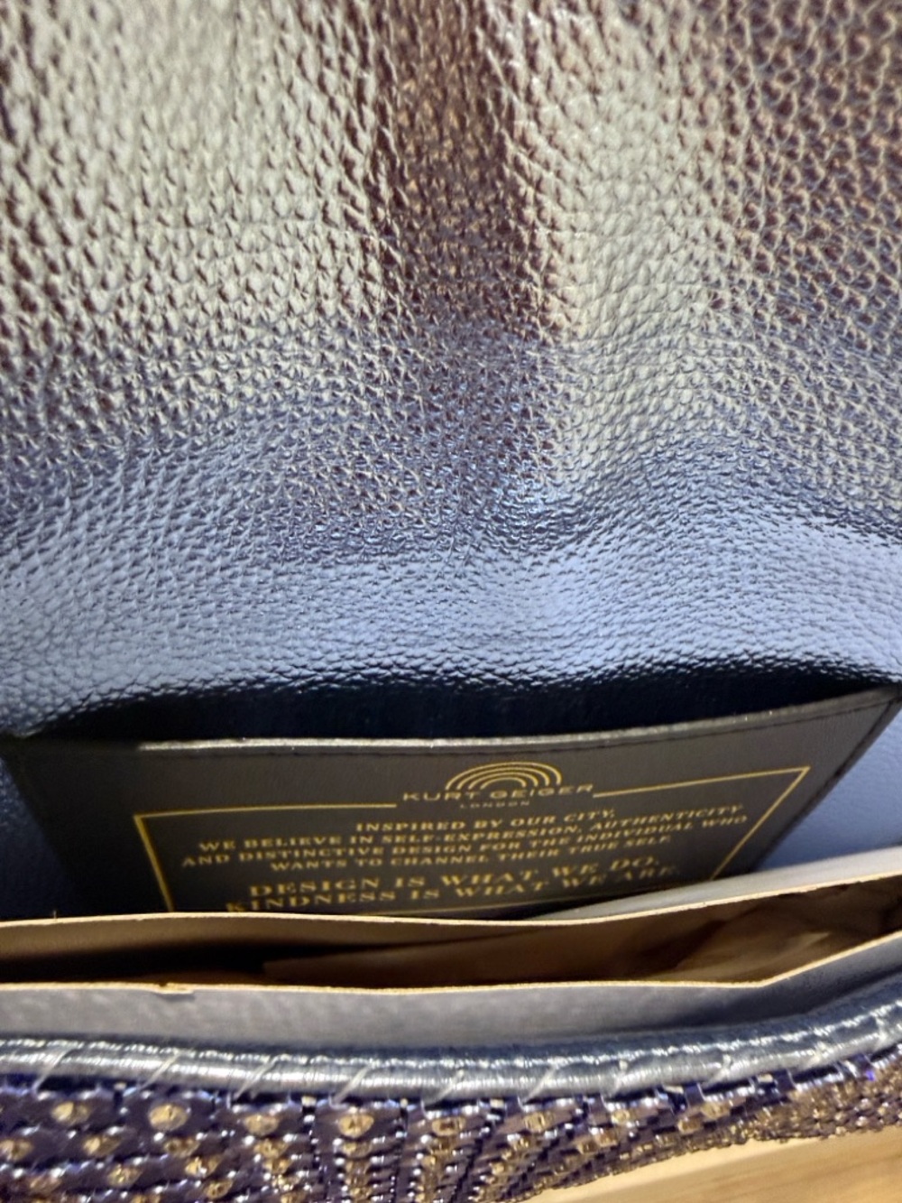 New Kurt Geiger London Embellished Crystal Shoulder Bag interior leather - Picture 6 of 11